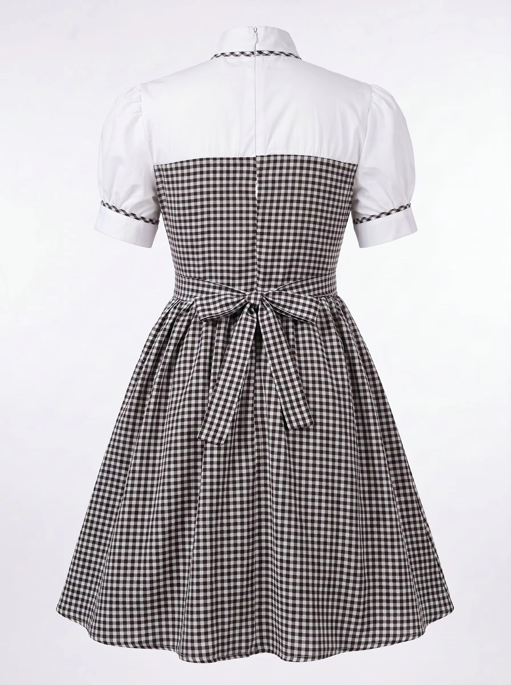Vintage Gingham Farm Girl Pinafore Dress Halloween Student Cosplay Outfit